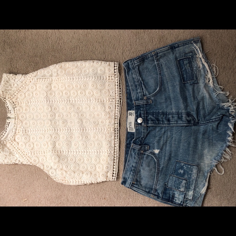 High wasted jean shorts W/ top!